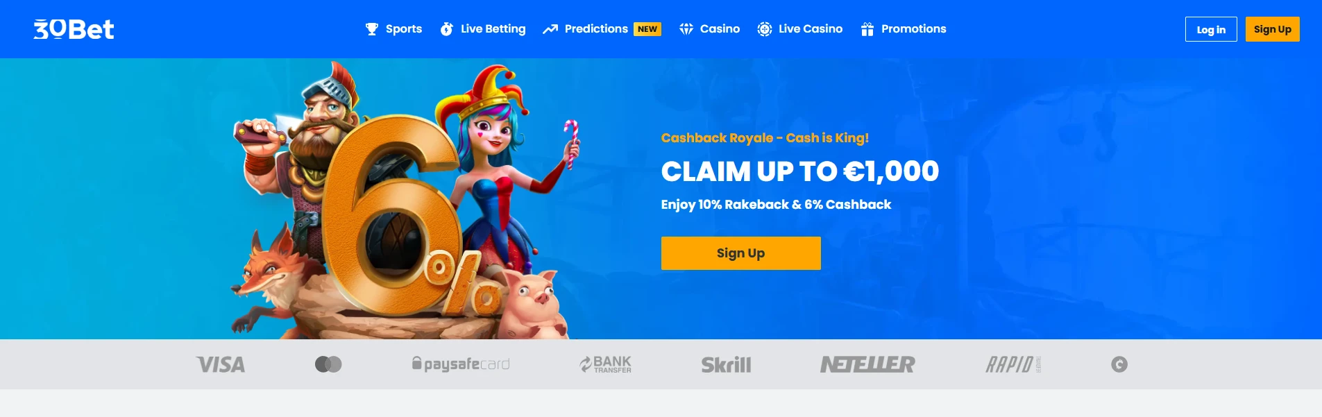 30bet Casino Banner