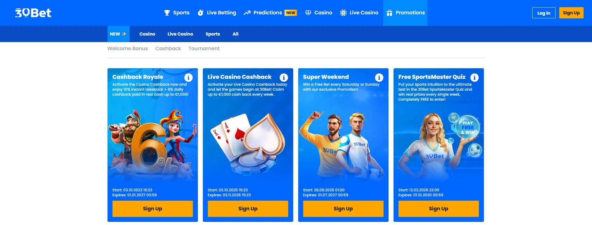 30bet Casino Bonus